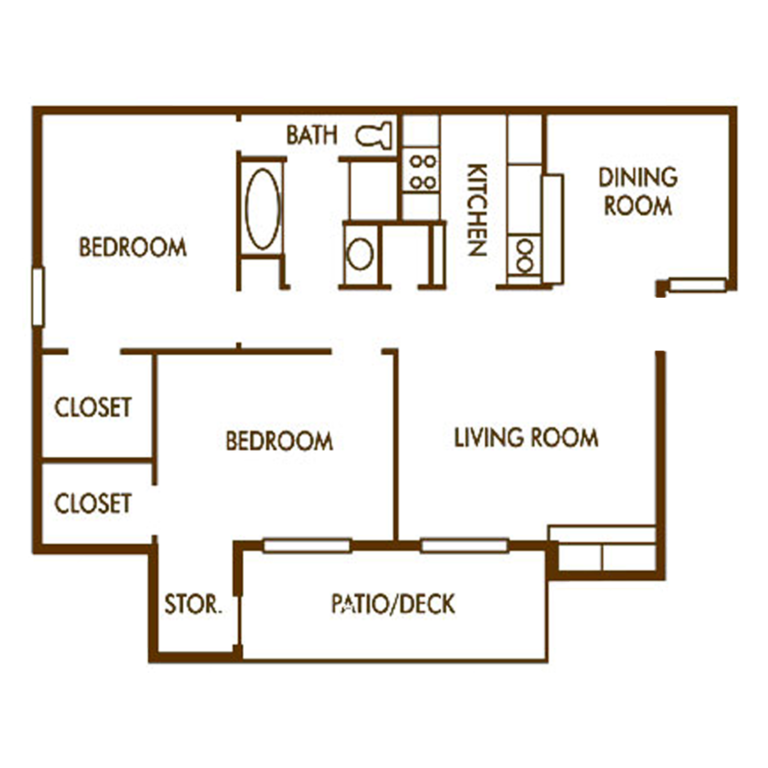 2 Bedroom with Storage room and Deck