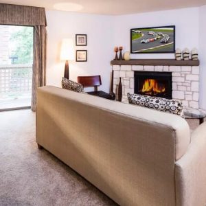 Living Room with Sliding Door to Balcony