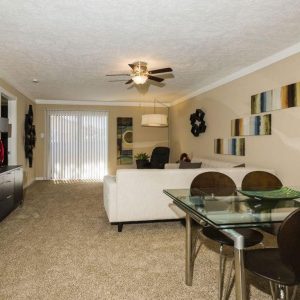 Dining to Living Room with Entrance to Balcony