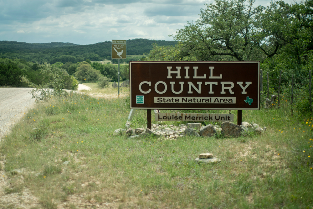 Hill Country Sign in Texas. 